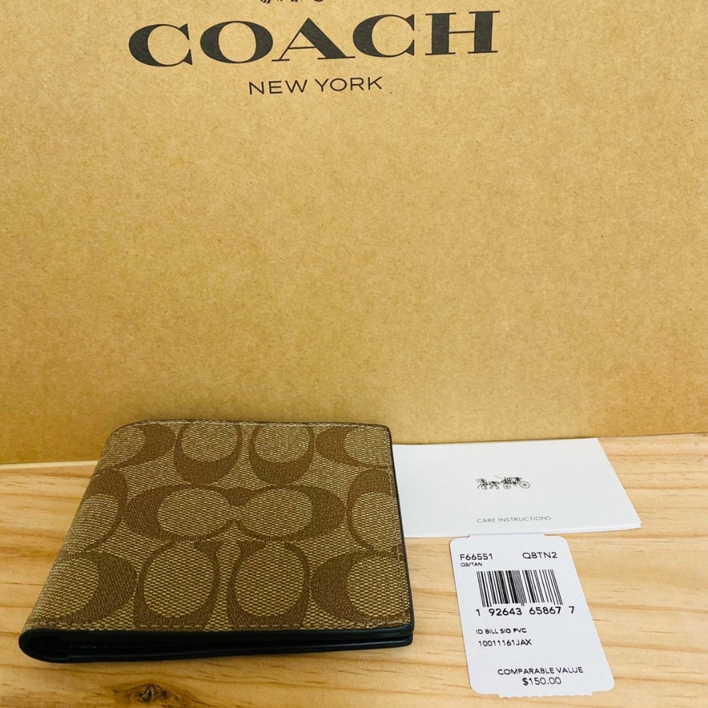 ⚜COACH Id Billfold Wallet In Signature Canvas - Picture 5 of 5
